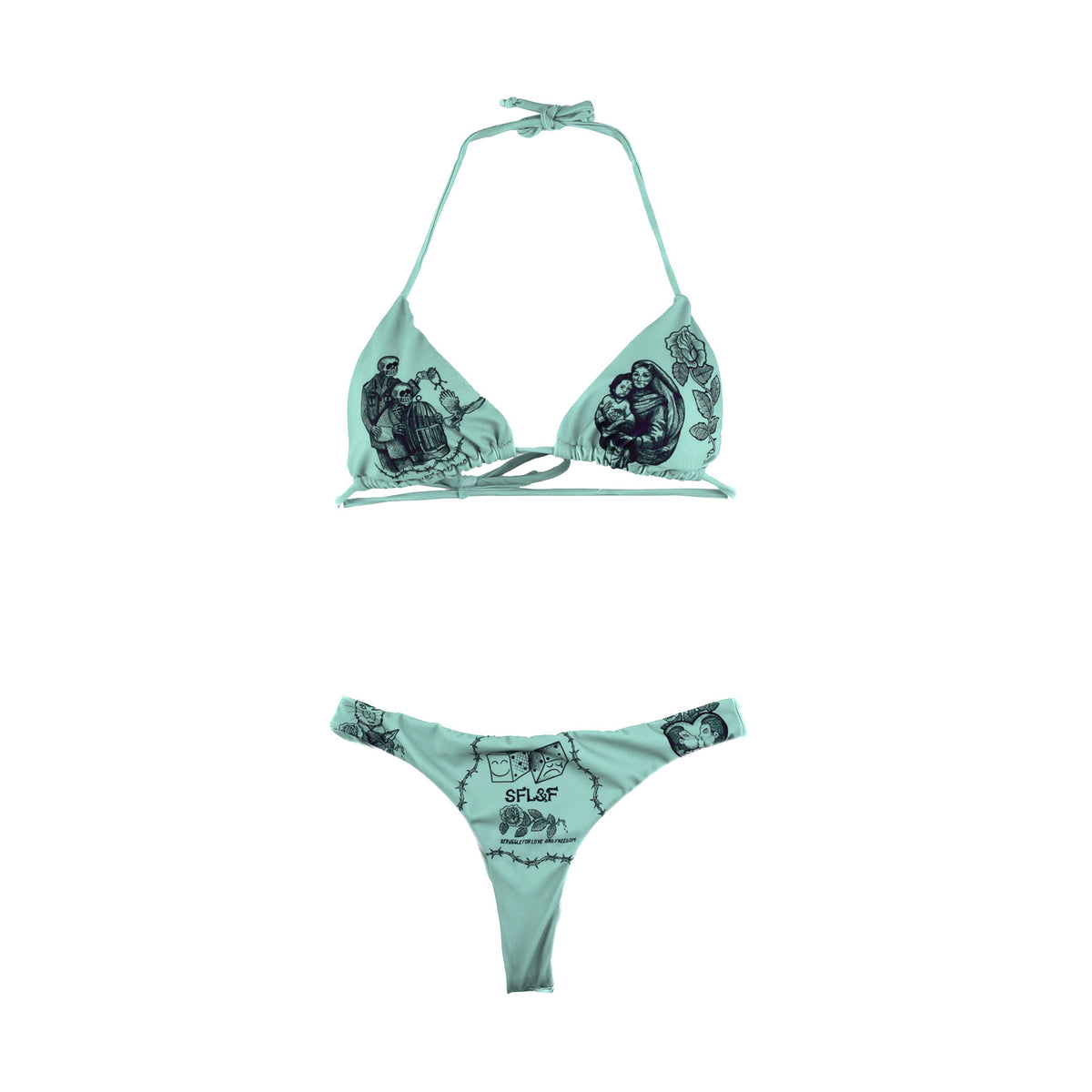 SFL&F Classic Bikini 1 Cyan – Gino Lopez