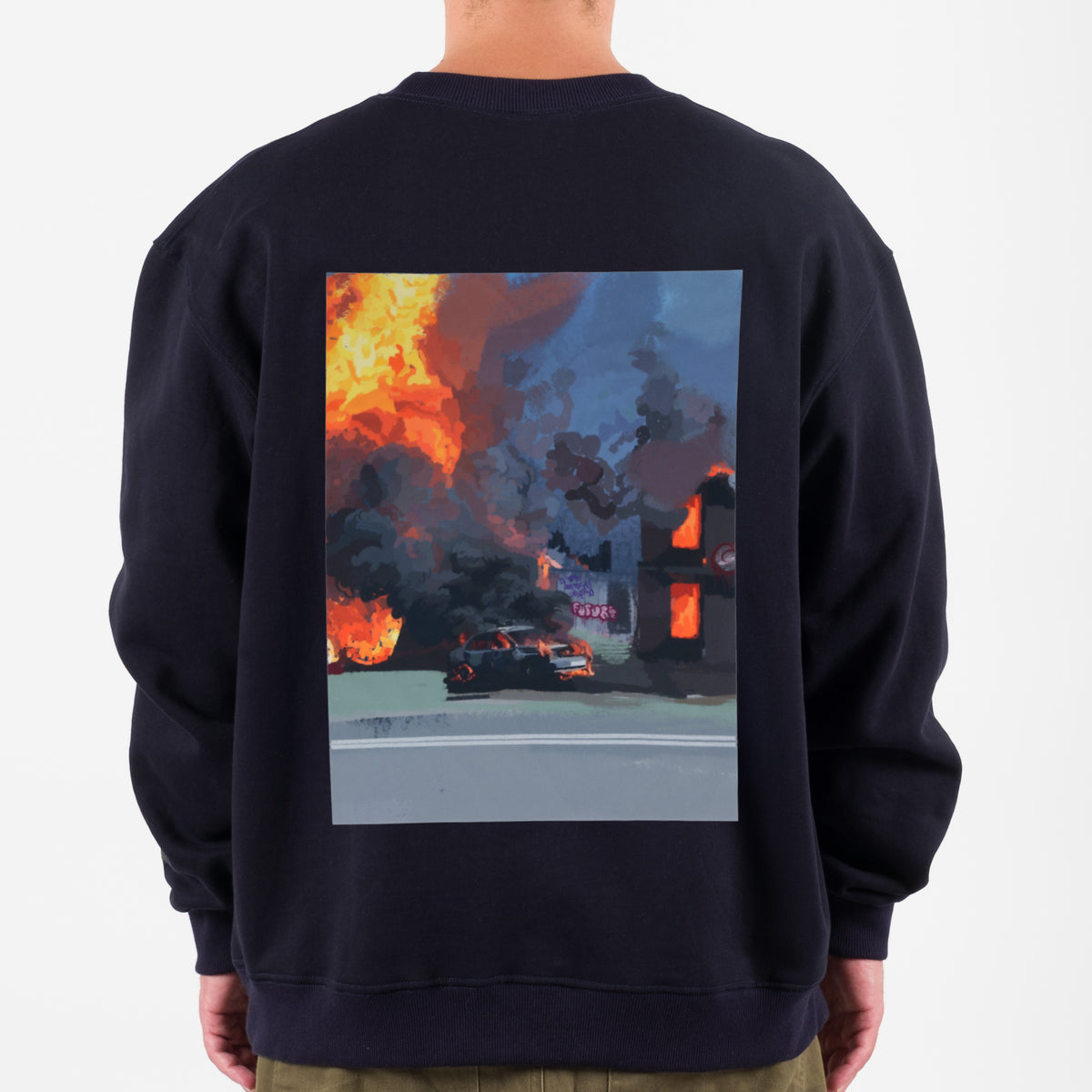 Compton Crewneck Midnightblue – Gino Lopez