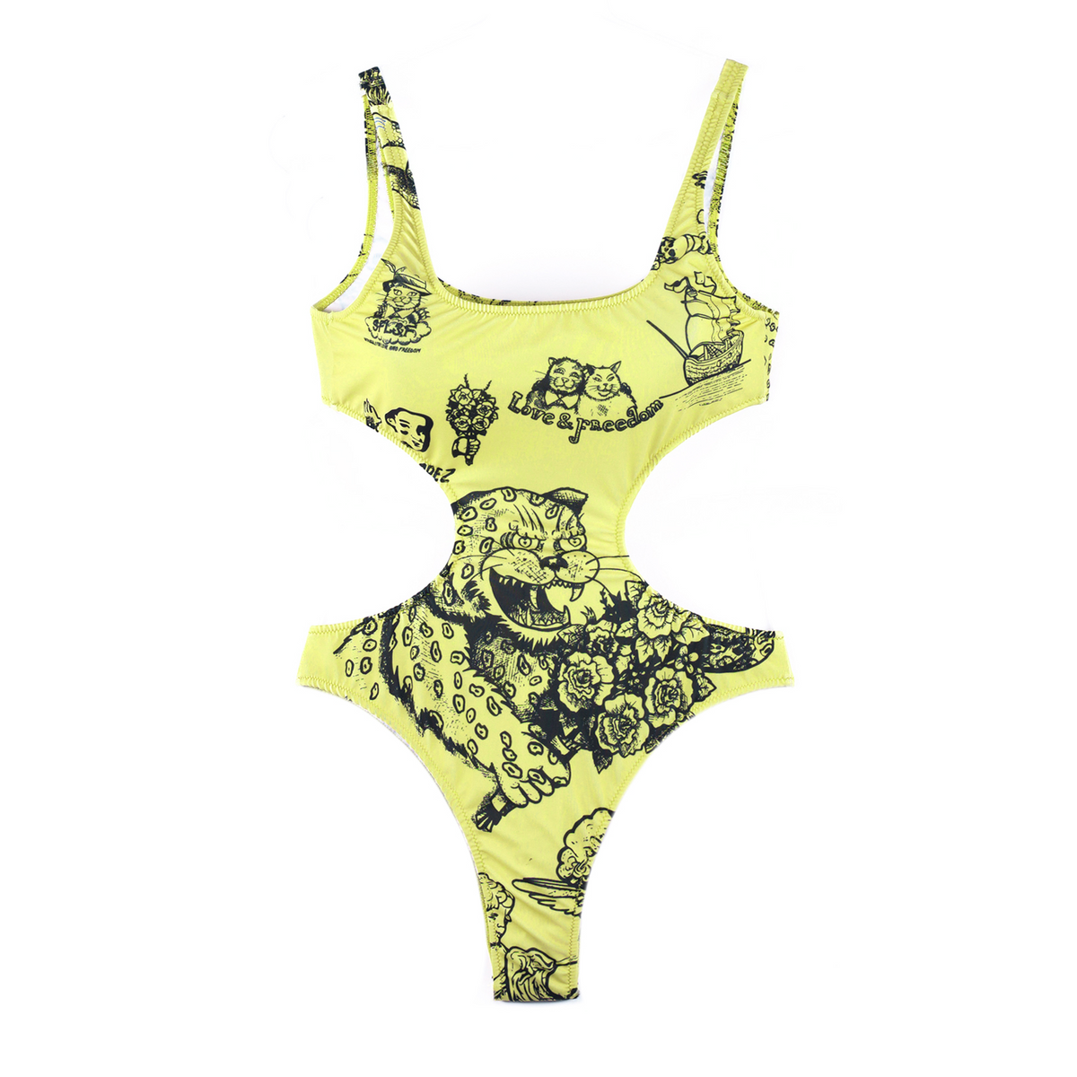 SFL&F Open Swimsuit Khaki – Gino Lopez