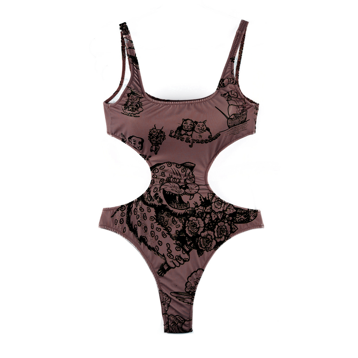 SFL&F Open Swimsuit SaddleBrown – Gino Lopez