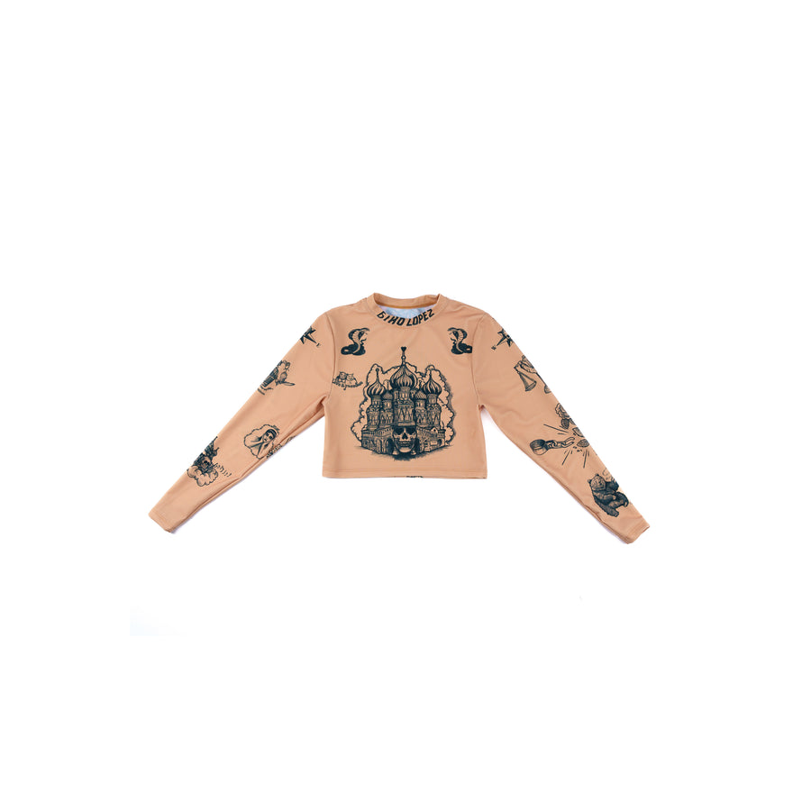 SFL&F Lycra Tattoo Crop