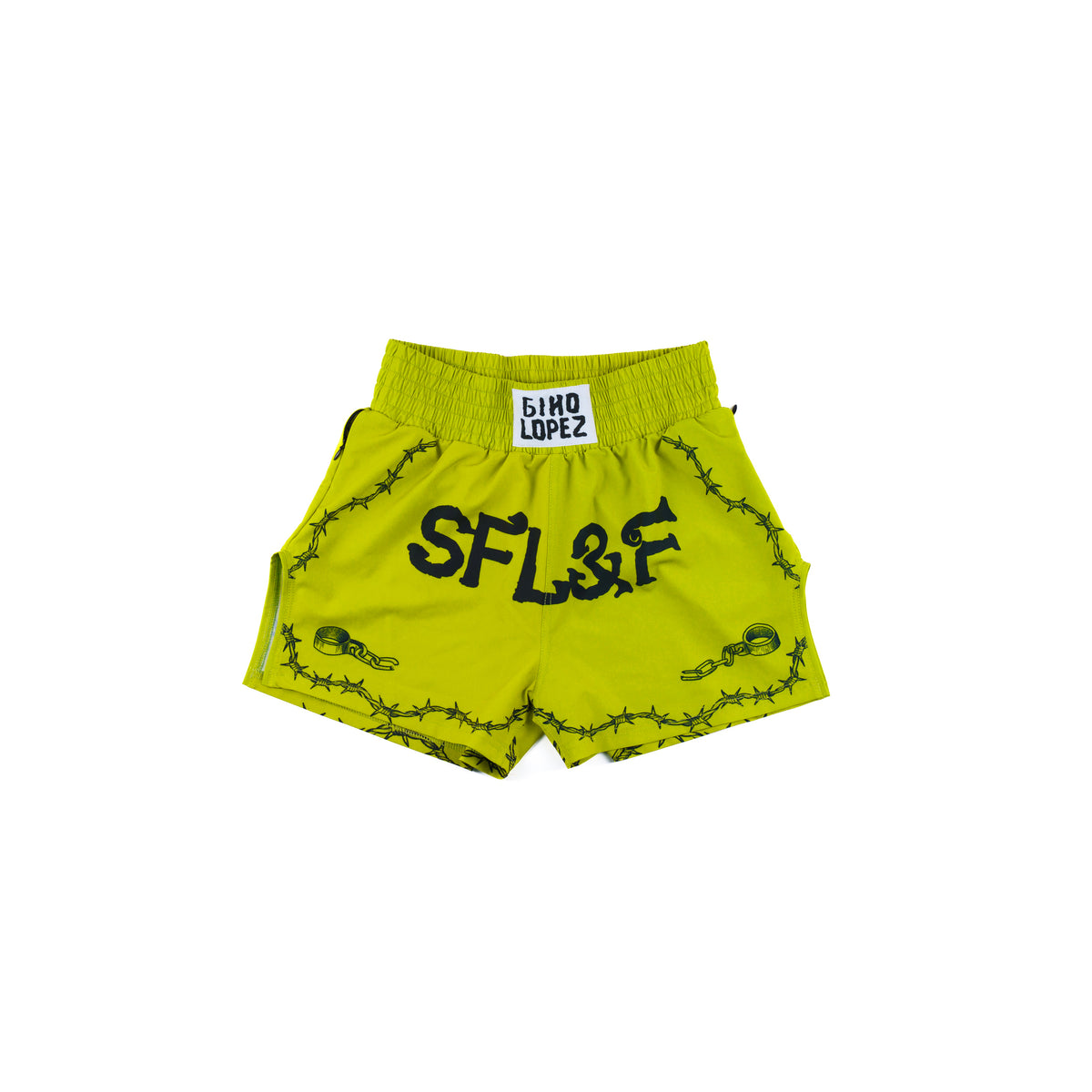 SFL&F Muay Thai Short GreenYellow – Gino Lopez