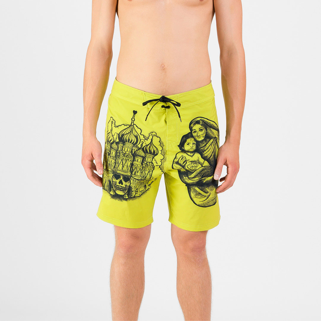 SFL&F Surf Boardshort GreenYellow – Gino Lopez